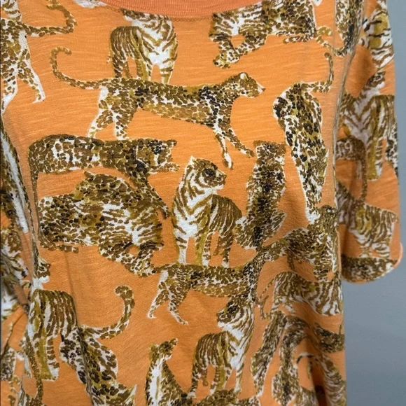Maeve by Anthropologie Orange Tiger Print Women's Top - Picture 3 of 5